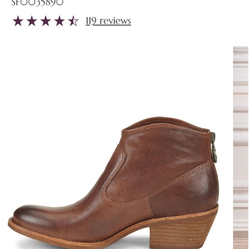 Sofft Chestnut Leather Ankle Booties